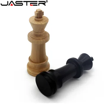 JASTER Jaunas koka starptautiskās šaha USB flash drive radošo dāvanu u diska spēle chess pendrive 4GB 16GB 32GB 64GB karstā vairumtirdzniecība