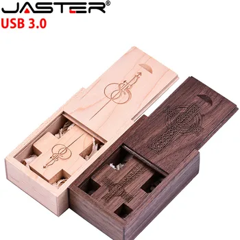 JASTER Labāko pārdošanas USB3.0 koka Krustu USB + kastes USB Flash Drive USB memory stick pendrive 8GB 16GB 32GB Šķērso Flash drive gi