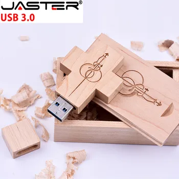 JASTER Labāko pārdošanas USB3.0 koka Krustu USB + kastes USB Flash Drive USB memory stick pendrive 8GB 16GB 32GB Šķērso Flash drive gi