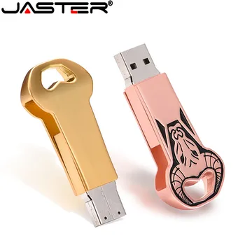 Jaster Pen drive Metāla Zelta/Rose Gold Bull Vadītājs USB Flash Disks 4GB 8GB 16Gb 32Gb 64Gb Personaliseren Pen Drive USB Memory Stick