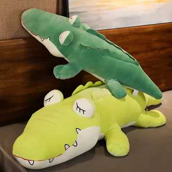 Jauku Huggable Simulācijas Krokodils Plīša Rotaļlietas, kas Pildīti ar Mīkstu Plīša Dzīvnieki Spilvena Spilvenu Lelle Mājas Apdare Dāvanu Bērniem
