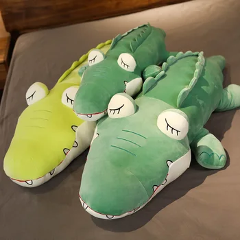 Jauku Huggable Simulācijas Krokodils Plīša Rotaļlietas, kas Pildīti ar Mīkstu Plīša Dzīvnieki Spilvena Spilvenu Lelle Mājas Apdare Dāvanu Bērniem