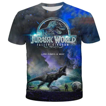 Jauna Jurassic Park T-krekls Zēniem un Meitenēm 3D Drukāts T-krekls Gadījuma Jautri Jaka Jurassic Pasaules T-krekls Zēniem un Meitenēm, Forši T-krekls