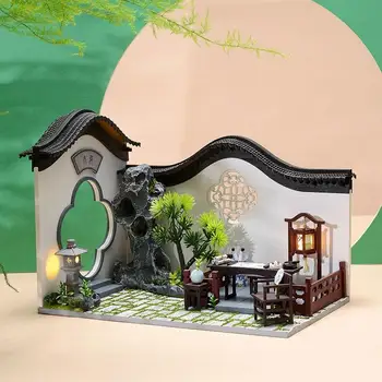 Jauna Lelle Māja, Koka Mēbeles Diy Māju Miniatūras Apkopot 3d Miniaturas Namiņš Puzzle Komplekti, Rotaļlietas, Bērnu Dzimšanas dienas Dāvana