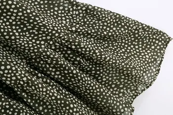 Jauna Rudens Kleita Sieviešu garām Piedurknēm Vintage Polka Dot Kleita ar V veida Kakla Sexy Puse Midi-line Gadījuma Kleitas vestido drēbes femme