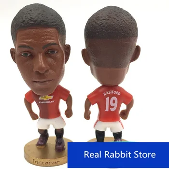 [Jauna] Savākšanas 12pcs/daudz 6.5 cm Anglijas Manchester Pogba Ibrahimovic Mata Rūnijs Cīņas Rīcības Attēls Jersey Futbola zvaigzne rotaļlietas