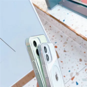 Jauna Tendence Magnētisko Bezvadu Maksas Augsta Skaidrs, TPU Tālrunis Lietā Par iPhone 12 Mini iPhone 12 Pro Max Magsafe Uzlādes Gadījumā