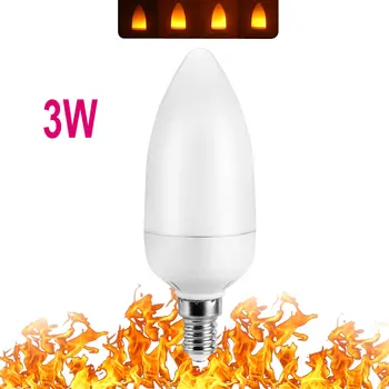 Jaunais Dizains, 4 Režīmi E26/E27/E14/E12 LED Liesmas Spuldzes Otrādi Spēkā Imitētu Dekoratīvās Vintage Atmosfēru Apgaismojuma Lampa