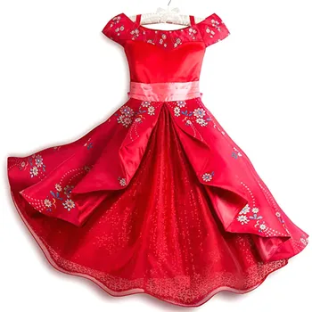 Jaunais Gads Princese Meitenes Pusi Kleitas Helovīni Ziemassvētki Bērnu Meitenei Cosplay Ziedu Kleitu Apģērbs Bērniem Apģērbs