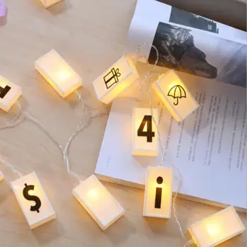 Jaunais LED alfabēta burtus, gaismas kastes lampas string Ziemassvētku dzimšanas dienu meitene sirds telpu dekorēšana ins