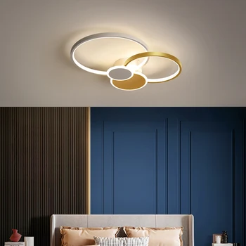 Jaunais LED lustras apgaismojums Melns/Balts/Zelta Rāmis mūsdienu lustra luces led decoracion Par Guļamistabā, viesistabā, gaismas ķermeņi,