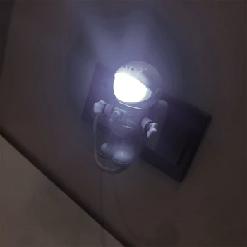 Jaunais LED USB Nakts Gaisma Astronauts Formas Portatīvie Apgaismojums Regulējams Salokāma uz Datora, DATORU, Klēpjdatoru Jaunums Spaceman Usb Lampas