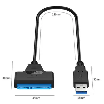 JAUNAIS USB 3.0 SATA 3 Kabeli, Sata USB Adapteris līdz Pat 6 gb / s Atbalsts 2.5 Collas Ārējo SSD HDD Cieto Disku 22 Pin Sata III Kabeli