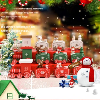 Jaunais Ziemassvētku vilciena krāsotas koka ar Santa/lācis Ziemassvētki bērnu rotaļlietas, dāvanu, rotājumu navidad Ziemassvētku rotājums mājās Jaunā Gada dāvanu