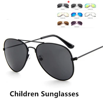 Jaunas Bērnu Diezgan Aizsargbrilles Meitene Zēns Sakausējuma Saulesbrilles Modes Klasika Vintage Gudrs UV400 Apaļas Brilles 50mm