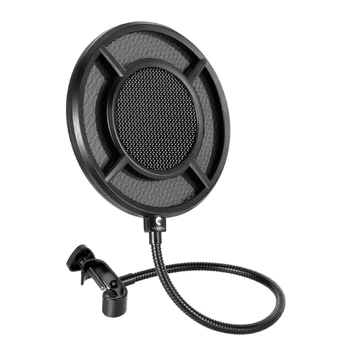 Jaunas Dual Layer Metāla Režģi Mikrofons Pop Filtrs Anti-Spray Neto Dzīvot Dziedāt Ierakstu