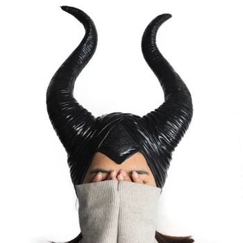 JAUNAS Halloween Cosplay Maleficent Ragana Ragi, Cepure, Cepures Maska Galvassegas Ķivere Partijas Melnā Karaliene Cepures Maska