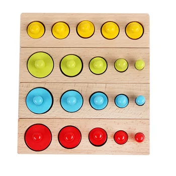 Jaunas Ielidošanas Bērniem, Montessori Rotaļlietas Krāsains Ligzda Cilindra Komplekts Dižskābardis Koka Multicolor Bloki Sākumā Izglītības Matemātikas Mācīšanas Rotaļlietas