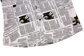 Jaunas Ielidošanas Ikdienas Biznesa Pleds Krekli Vīriešu Kleita Vintage Laikrakstu Drukas garām Piedurknēm Camisa Sociālo Mens Ziedu Krekli M-3XL