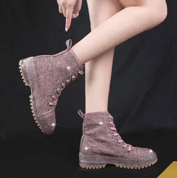 Jaunas ielidošanas sieviešu modes tērauda kājām ietilpst darba drošības apavi anti-punkcija neslīdoša čības ārā, drošības zābaki aizsargātu