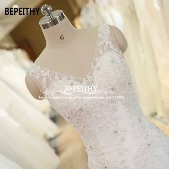 Jaunas Ielidošanas V-veida kakla Mežģīņu Kāzu Kleita Casamento Sexy Milzīgais Atpakaļ Līgavas Kleitas, Drēbes De Mariage Grezns Kāzu Tērpi 2020