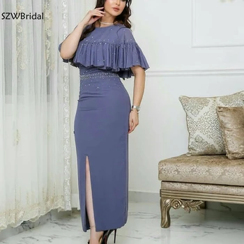 Jaunas Ielidošanas Šifona Dubajas arābu vakara kleita Plus lieluma Vestido elegante abendkleider ir 2021. abiye formālās kleitas