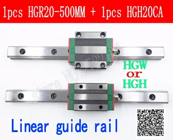 Jaunas, lineārie guide dzelzceļa HGR20 500mm ilgi ar 1pc lineāro grupu pārvadājumi HGH20CA HGH20 HGW20CC CNC daļas