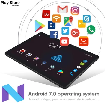 Jaunas Oriģinālas 10 collu 3G Tālruņa Zvanu Tablet Pc Android 7.0 Google Tirgus Četrkodolu Bluetooth, GPS, WiFi, Tabletes Dual 3G SIM Kartes