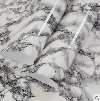 Jaunas pašlīmējošās marmora uzlīmes virtuves countertop mēbeles renovācijas uzlīmes darbvirsmas ūdens un eļļu necaurlaidīgu tapetes
