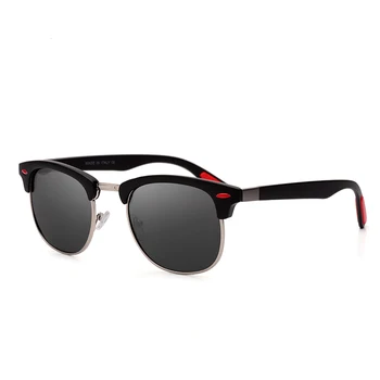 Jaunas polarizētās vīriešu saulesbrilles UV400 laukuma pusē metāla rāmis modes dāmas saulesbrilles zīmola dizaina brilles braukšanas saulesbrilles