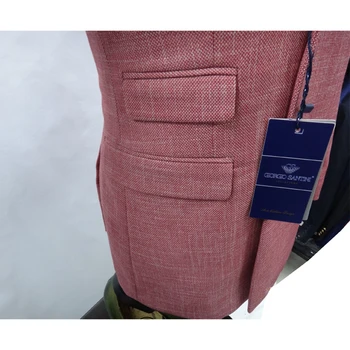 Jaunas Rozā Vīriešu Uzvalku 2 Gabali, divrindu Iecirtums Atloks Dzīvoklis Slim Fit Gadījuma Tuxedos Kāzu