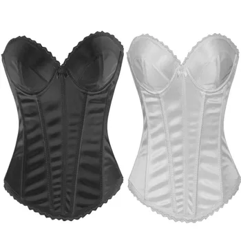 Jaunas Sievietes kāzu kleita Korsete top Sexy corselet overbust, Korsetes Un Bustiers Plus Lieluma Modes Mežģīnes Līgavas balts Korsešu