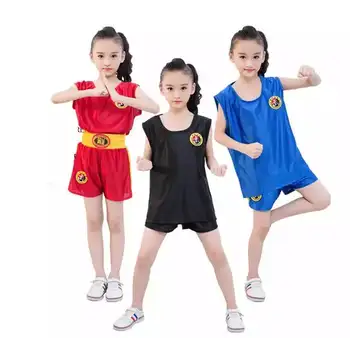 Jaunas Unisex Boksa Vienotu Sanda Uzvalks Kongfu Vienotu Bruce Lee Ušu Apģērbu Cīņas Mākslas Performance Kostīms, Bērnu, Pieaugušo