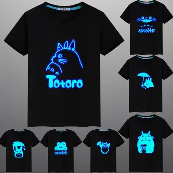 Jaunas Vasaras Neona Gaismas Dienasgaismas Totoro Iespiesti Gadījuma Bērni bērnu Kokvilnas T Krekls Topi, t-veida, Vīriešu, Sieviešu T-krekls