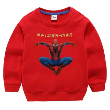 Jaunas Zēnu Spiderman Kapuci sporta Krekls Bērnu Apģērbu Kokvilnas Karikatūra Izdrukāt Bērniem, Hoodies Topi Toddler Bērniem Drēbes 2-12T