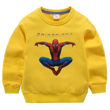 Jaunas Zēnu Spiderman Kapuci sporta Krekls Bērnu Apģērbu Kokvilnas Karikatūra Izdrukāt Bērniem, Hoodies Topi Toddler Bērniem Drēbes 2-12T