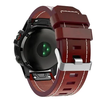 Jaunas Ādas rokas Pulksteņu Siksniņas Viegli fit ātri Aproce Jostas 26MM Par Garmin Fenix 3/ Fenix 5X 5X Plus Smart Watch band aproce