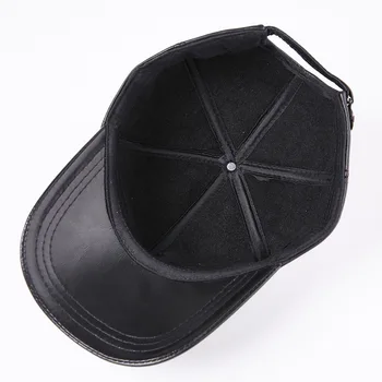 Jaunas, Īstas Ādas Cilvēka Beisbola cepure Pieaugušo Augstas Kvalitātes Modes Cepures Vīriešu tīrtoņa Krāsu Regulējamu Cepures Aitādas Cepuri B-7205