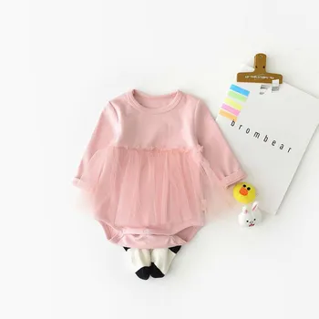 Jaundzimušais Meiteņu Drēbes Princess Kokvilnas Garām Piedurknēm Baby Ķermeņa Uzvalks Zīdaiņu Apģērbs Eņģeļu Spārnu Baby Girl Kombinezonus 40