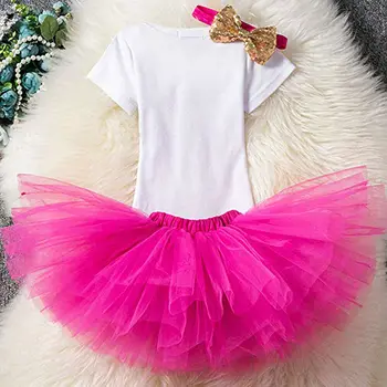 Jaundzimušo Bērnu, meiteņu Apģērbs Princese Unicorn Bodysuits Puse Svārki Jaunā Gada Kostīmu par Jaundzimušo 3pcs 0-24 Mēnesi Ar Vizuļi Loku