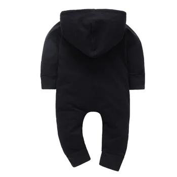 Jaundzimušo bērnu, zēnu, meiteņu apģērbs romper garām piedurknēm toddler cietā jumpsuit playsuit bērnu kapuci apģērbs no 0-24M karstā pārdošanas