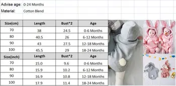 Jaundzimušā Bērna Baby Meitene Zēnu Bodysuit Pelēkā Vārna Bunny Ausis Jumpsuit Playsuit Apģērbs Bērniem, Apģērbs Lieldienu Kostīmu 0-24 Mēneši
