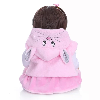 JAUNI taisni mati, 49CM bebe lelle atdzimis toddler meitene rozā truša kleita pilna ķermeņa mīksta silikona reāli baby vannas rotaļlietas