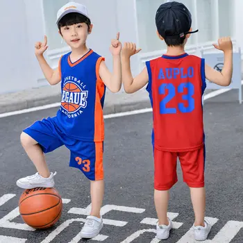 Jauniešu T-krekls Bērnu Basketbola Komplekti Zēniem Sporta Veste Elpojošs Vasaras Futbola jersey Darbojas Apģērbs Bērniem, Apģērbs 9 11 14