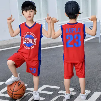 Jauniešu T-krekls Bērnu Basketbola Komplekti Zēniem Sporta Veste Elpojošs Vasaras Futbola jersey Darbojas Apģērbs Bērniem, Apģērbs 9 11 14