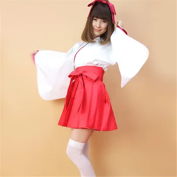 Jauno Japānas klasika Anime Inuyasha cosplay Varone Kikyō kleita Apģērbs mētelis, svārki Ragana apģērbu Halloween puse Aplauzums Apģērbs