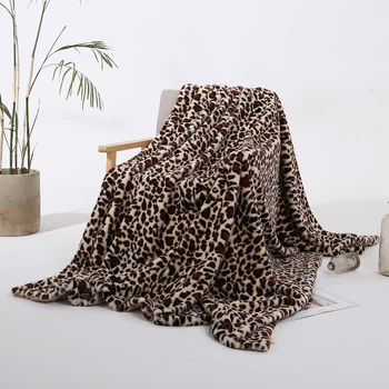 JAUNO Leopard graudu Mest Segas Gultas, Dīvāns Colchas Ilgi Pinkains Super Mīksts, Silts Gultas Lapa dropshipping