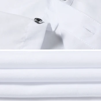Jauno Modes Balta Kleita Krekli Vīriešu Garām Piedurknēm Gadījuma Balts Oficiālu Krekls Vīriešu Slim Fit Kāzu Vīriešu Krekls Topi Apģērbi