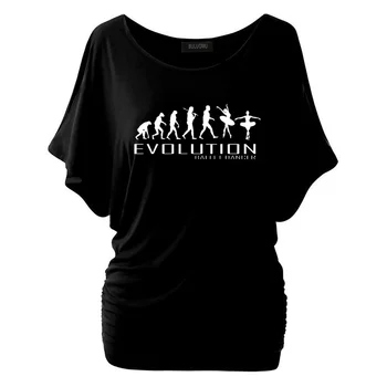 Jauno Modes sievietes T - krekls Modes apģērbu Attīstību Baleta Dejotājs Tee Sievietēm, topi ar Īsām Piedurknēm