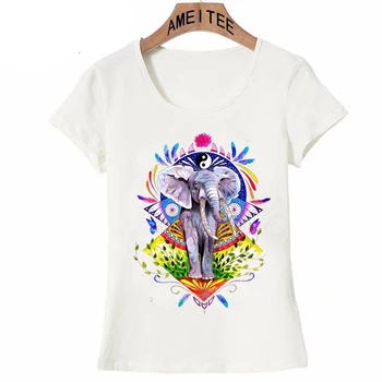 Jauno Modes Sievietēm ar Īsām Piedurknēm Rezultāts hamsa Print T-krekls Meitene Labas Kvalitātes Gadījuma Topi Baltā t-veida Harajuku Zen Īsām Piedurknēm